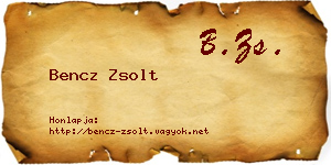 Bencz Zsolt névjegykártya